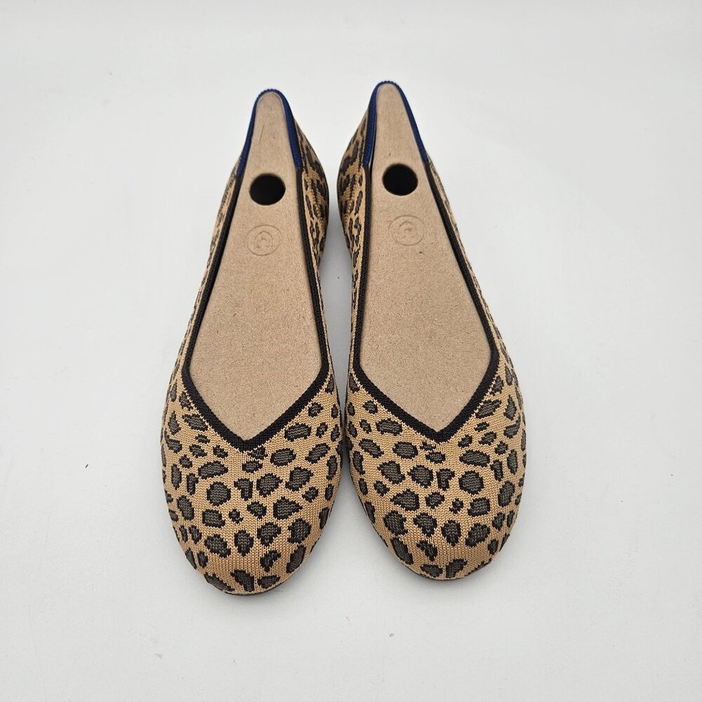 Rothys The Flat Spotted Leopard Round Toe Slip On Flats Womens Size 7 NEW